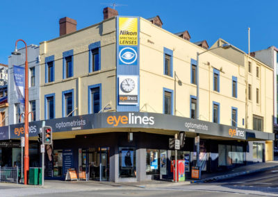 Eyelines Hobart storefront, commercial photography