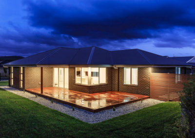 Outside of Ronald Young Builders Display Home, proeffesional commercial photography Hobart