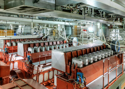 Industrial ship engine room