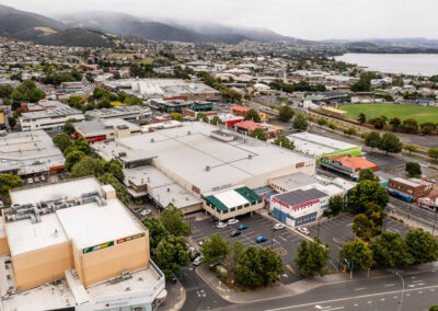 Aerial photography at Glenorchy shopping district