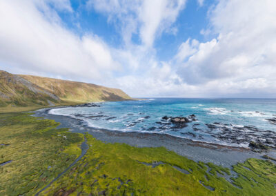 Aerial photography at Macquarie Island, west side